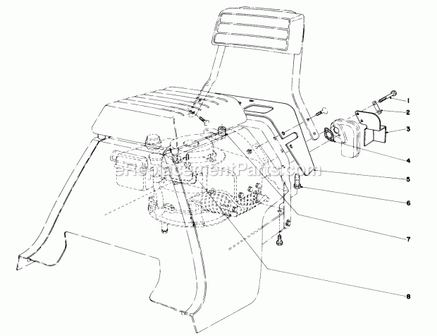 Toro 25-3050 Retrofit Kit, 5 Hp Rear Engine Rider Retro Fit Aux. Kit 5 H.P. Premium Riders Diagram