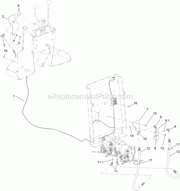 Toro 25433 Backhoe Drive Release Kit, Rt600 Traction Unit With Backhoe Backhoe Drive Release Kit Assembly Diagram