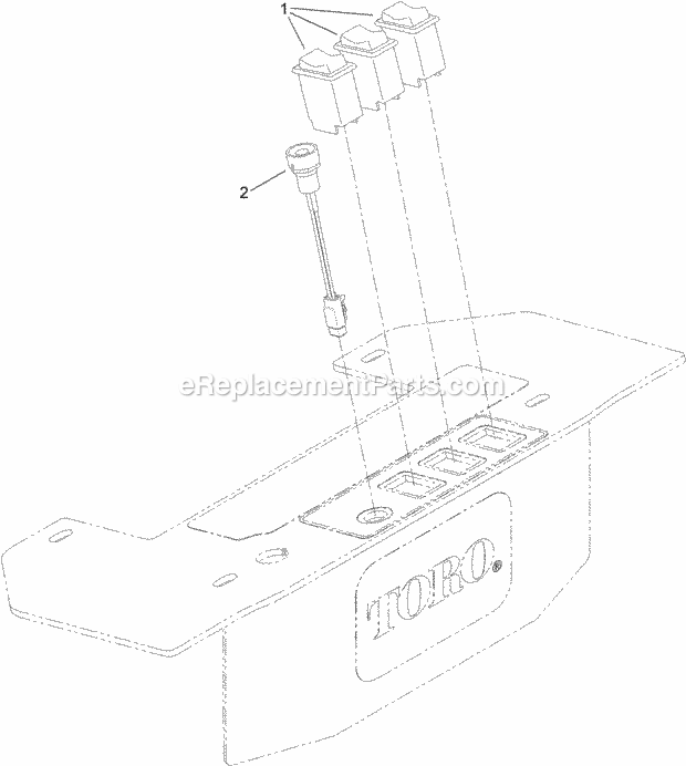 Toro 25467E Auxiliary Control Kit, 762 Backhoe For Rt1200 Trencher Auxillary Control Switch Assembly Diagram
