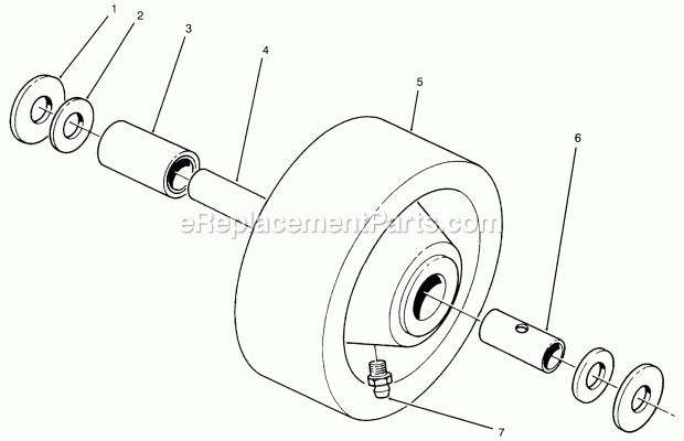 Toro 27-1050 Caster Wheel, Groundsmaster 200 Series Mower Wheel Assembly Diagram