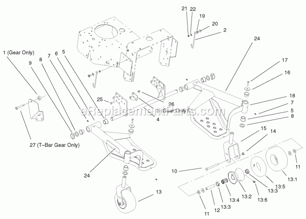 Toro 30110 (210000001-210999999) Tru Trak Sulky, Proline Mid-size Mowers, 2001 Sulky Assembly Diagram