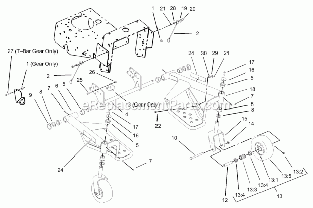 Toro 30110 (230000528-230999999) Tru Trak Sulky, Proline Mid-size Mowers, 2003 Sulky Assembly Diagram