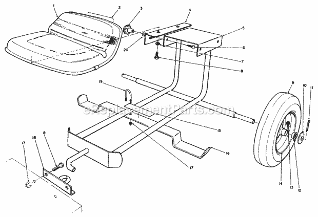 Toro 30122 (0000001-0999999) (1990) Sulky Standard Sulky Kit Model No. 30122 Diagram