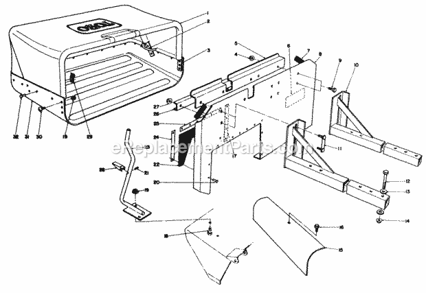 Toro 30126 (5000001-5999999) (1985) 44-in. Soft Bag 5 Bu. For Floating Mid-size Mowers 44-in. & 52-in. Bagging Kit Assembly Diagram