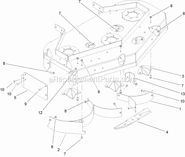 Toro 30143 48-in. Recycler Kit For Fixed Deck Mid-size Mowers Recycler Assembly Diagram