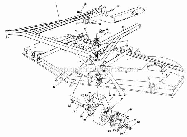 Toro 30662 (390001-399999) (1993) 62-in. Side Discharge Mower, Proline 220 Carrier Frame Assembly Diagram