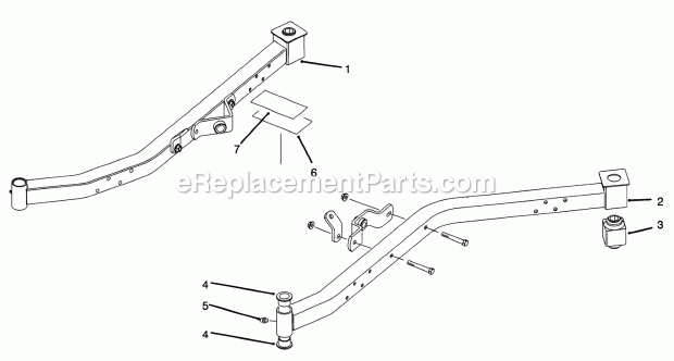 Toro 30680 Low Height-of-cut Kit, Guardian 72-in. Recycler Mower Castor Arm Assembly Diagram