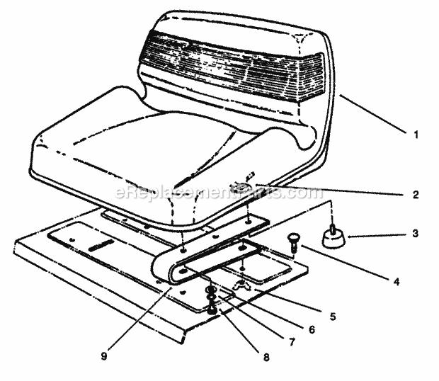 Toro 30746 (10000001-19999999) (1991) Seat Kit Standard Kit Standard Seat Diagram