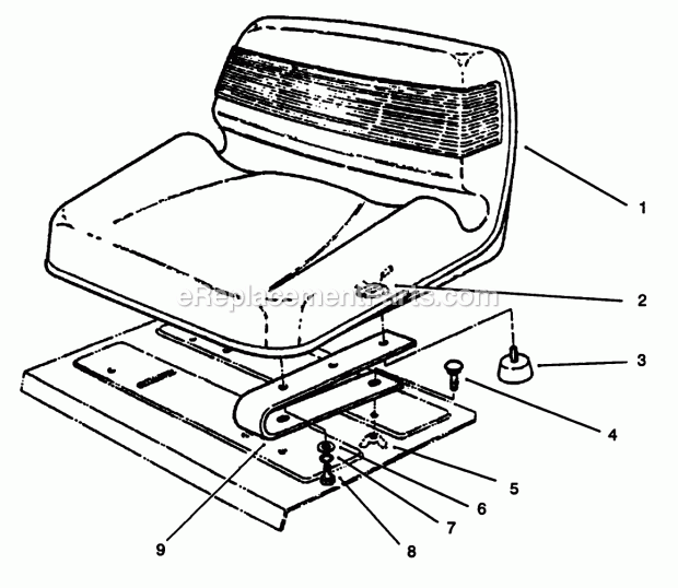 Toro 30746 (20000001-29999999) (1992) Seat Kit Standard Kit Standard Seat Diagram