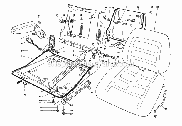 Toro 30756 (0000001-0999999) (1990) Deluxe Seat Deluxe Suspension Seat Kit Diagram