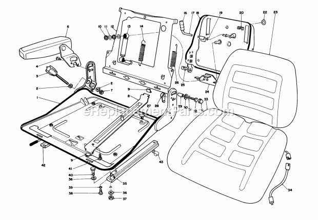 Toro 30756 (6000001-6999999) (1986) Deluxe Seat Deluxe Suspension Seat Kit Diagram