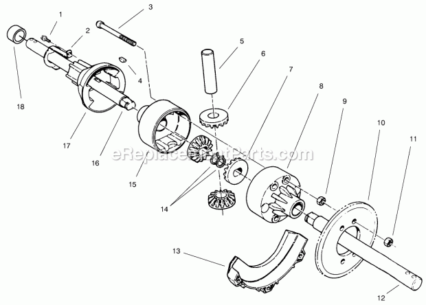 Toro 38038 Differential Kit, Power Shift Snowthrower Differential Assembly Diagram