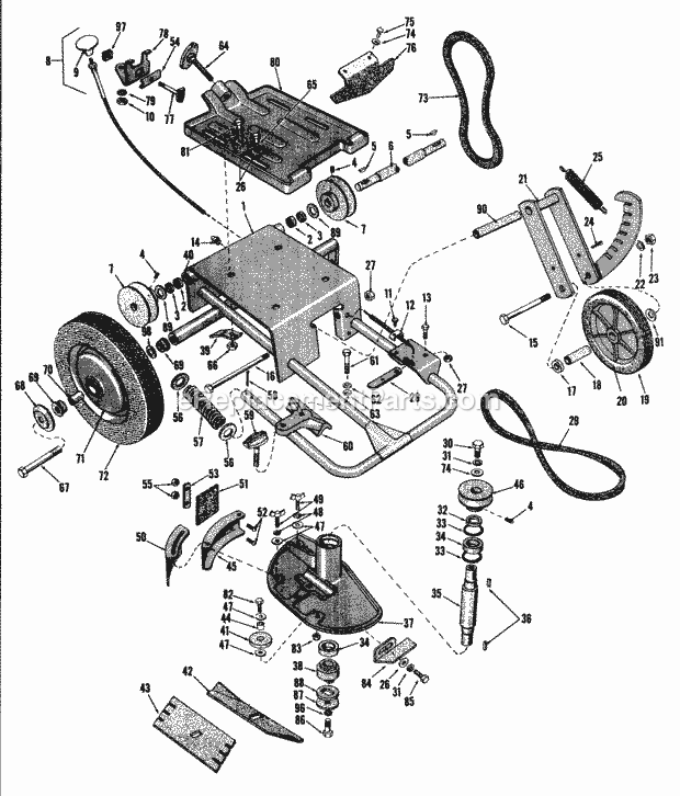 Toro 41103 (0000001-0999999) (1970) Edger -trimmer Implement Estate Edger-Trimmer Implement Diagram