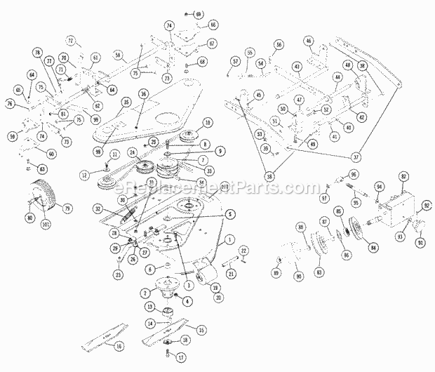 Toro 5-0620 (1972) 36-in. Rear Discharge Mower Parts List for Rotary Mower Diagram