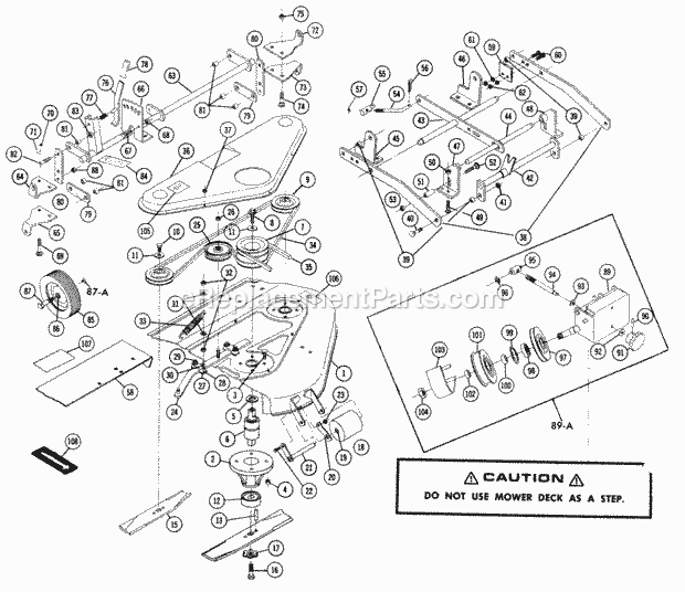 Toro 5-0622 (1975) 36-in. Rear Discharge Mower Parts List for Rotary Mower Diagram