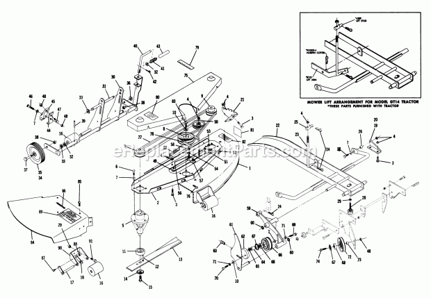Toro 5-1201 (1972) 48-in. Side Discharge Mower Parts List Diagram
