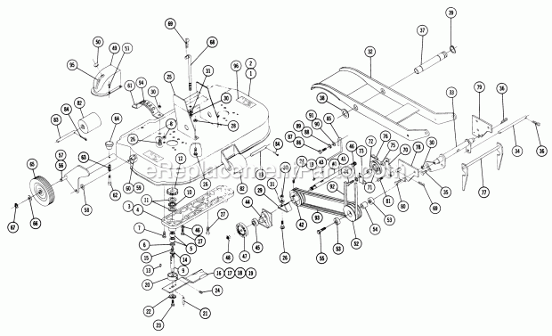 Toro 5-2322 (1969) 32-in. Rear Discharge Mower 5-2322 & 5-2362 Parts List-32-in. Diagram