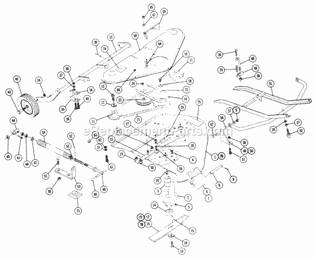 Toro 5-2365 (1970) 36-in. Side Discharge Mower Parts List for 5-7362 & 5-2365 Rotary Mowers Diagram