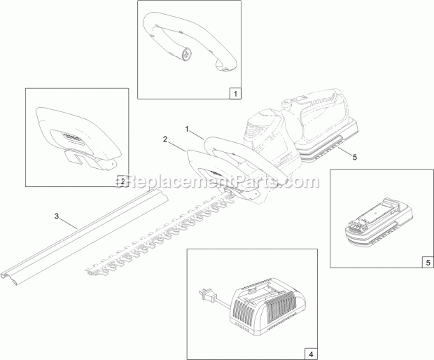 Toro 51494 (317000001-999999999) 22in Cordless Hedge Trimmer 22in Cordless Hedge Trimmer Assembly Diagram