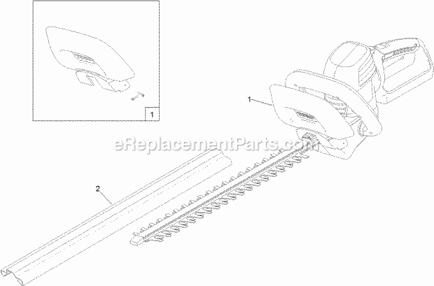 Toro 51498T (314000001-314999999) 24in Cordless Hedge Trimmer, 2014 24in Cordless Hedge Trimmer Assembly Diagram