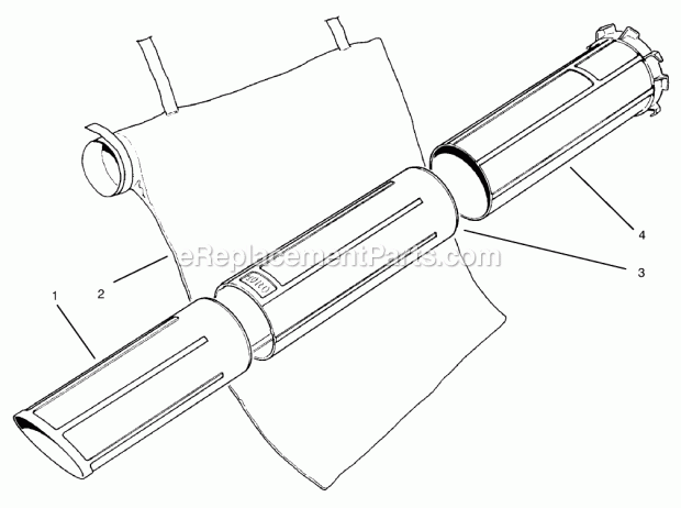 Toro 51533 Rake-o-vac Bagging Kit Vacuum Bag Assembly Diagram