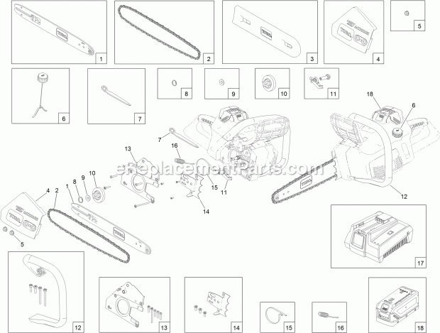 Toro 51888 (314000001-314999999) 48v Chain Saw, 2014 14 Inch (35cm) Chainsaw Assembly Diagram