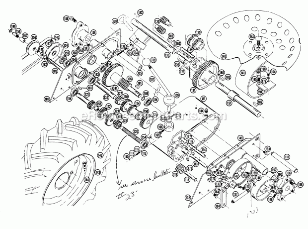Toro 551 (1961) Tractor Figure 5-Transmission No. 5010 Used on Model 401 Diagram