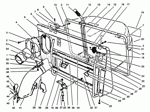 Toro 59178 (3900001-3999999) (1993) 32-in. Bagger, Easy Empty Grass Catcher Assembly Diagram