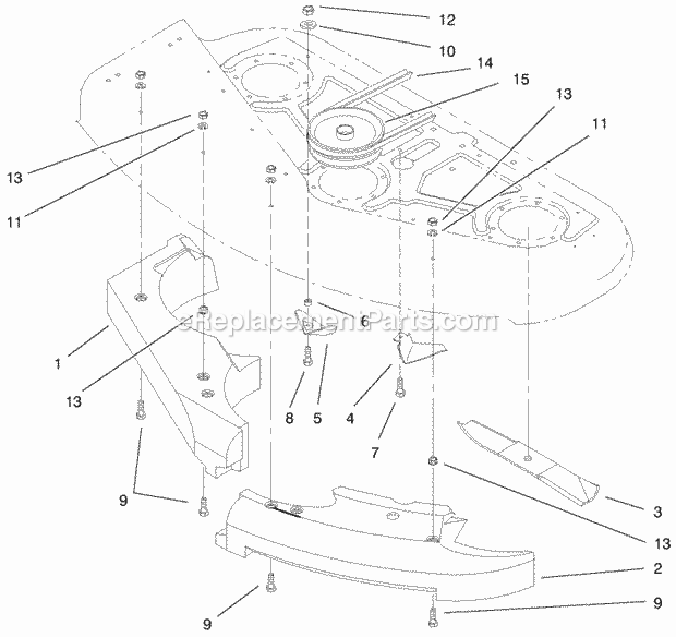 Toro 59220 Recycler Kit, 44-in. Side Discharge Mower Recycler Assembly Diagram