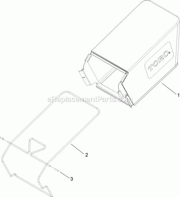 Toro 59304 Bagger Kit, 2007 And After 22in Steel Deck Lawnmowers Bag Assembly Diagram
