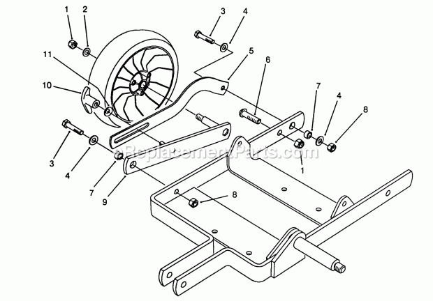 Toro 59405 (7000001-7999999) (1987) Curb Wheel Kit, 2 Hp Edger Swing Axle Assembly Diagram