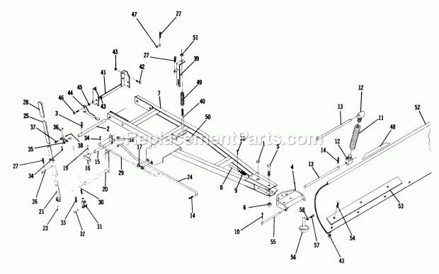 Toro 6-1142 (1975) 56-in. Snow/dozer Blade Parts List for Dozer Blade-Factory Order Number 6-1142 Diagram