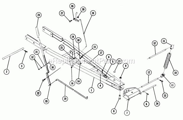 Toro 6-4114 (1974) 42-in. Snow/dozer Blade Completing Package Parts List-Dozer Blade -in.A-in. Frame-Factory Order Number 6-4114 Diagram