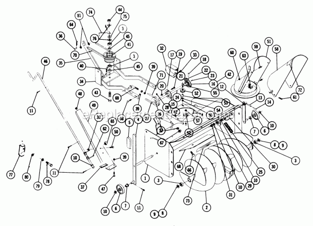 Toro 6-7211 (1962) 32-in. Snowthrower Parts List Diagram