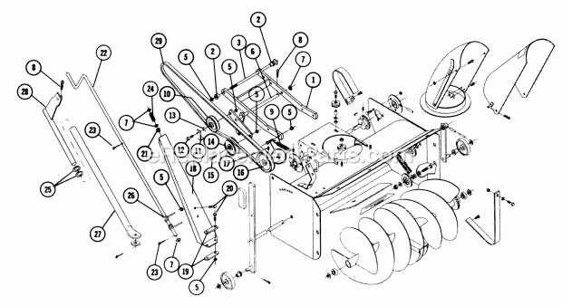 Toro 6-9112 (1971) 37-in. Snowthrower Completing Package 6-9112 Snow Thrower-Completing Package Diagram