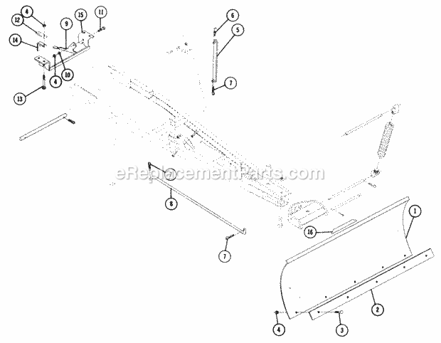 Toro 6-9622 (1970) 42-in. Snow/dozer Blade 42-in. Blade With Mounting Assembly for Long Frame Tractors Diagram