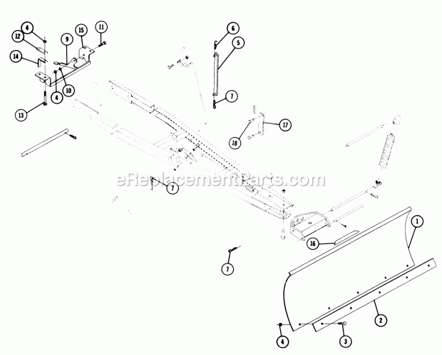 Toro 6-9623 (1975) 42-in. Snow/dozer Blade Parts List-42-in. Blade With Mounting Assembly Factory Order Number 6-9623 Diagram