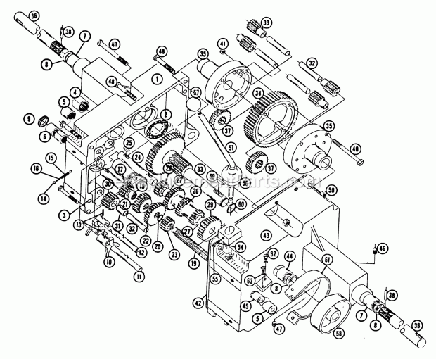 Toro 606 (1966) Tractor Transmission Parts List Diagram