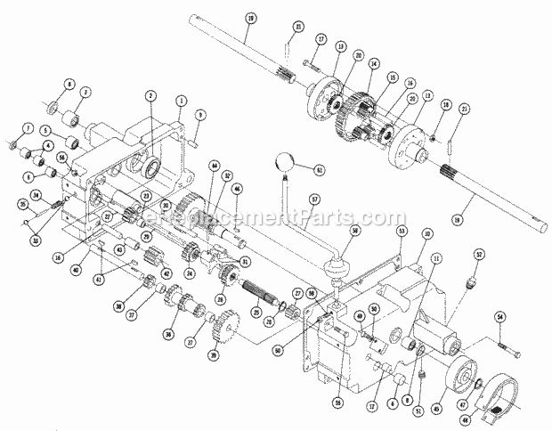 Toro 607 (1967) Tractor Parts List for 5053 Transmission Diagram