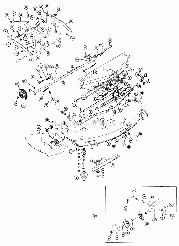 Toro 65-42MS01 (1976) 42-in. Side Discharge Mower Parts List for Rotary Mower Factory Order Numbers-65-42ms01 Diagram