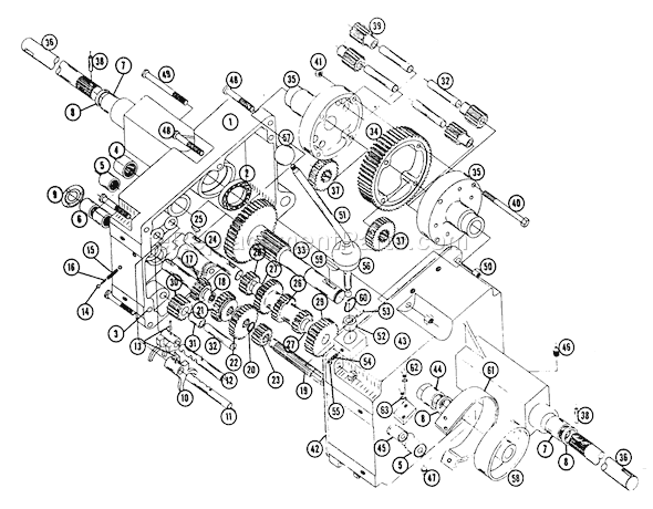 Toro 654 (1964) Lawn Tractor Transmission Parts List Diagram