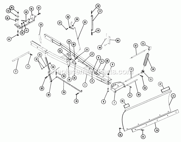 Toro 66-42BC01 (1976) 42-in. Snow/dozer Blade Parts List-42-in. Dozer Blade Factory Order Number 66-42bc01 Diagram
