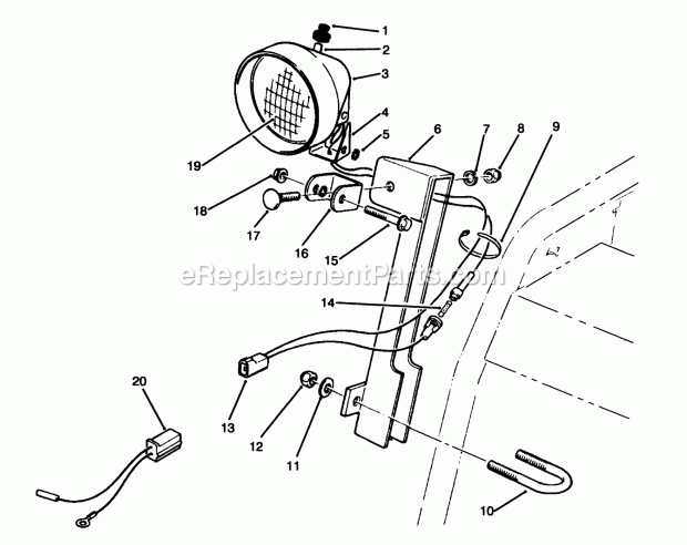 Toro 66-7940 Light Kit, Two Stage Snowthrowers Light Assembly Diagram