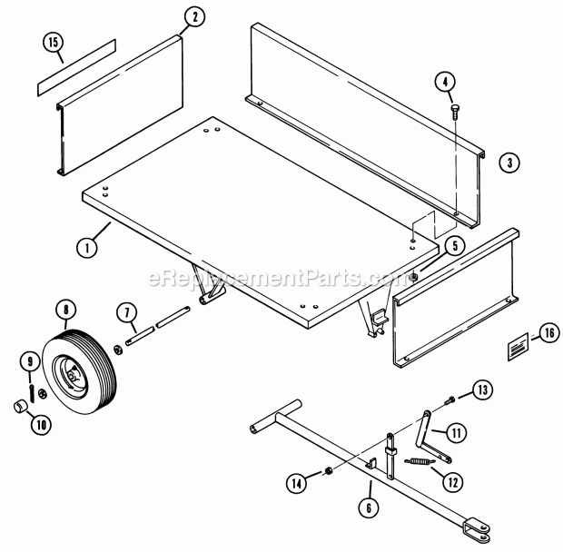 Toro 67-18DC01 (1976) 18 Cubic Foot Cart Parts List-18 Cubic Foot Dump Cart (Factory Order Number 67-18dc01) Diagram