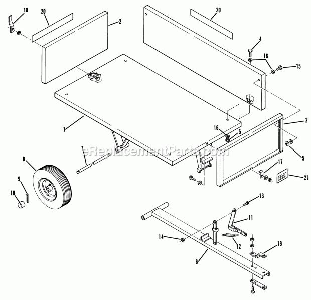 Toro 67-18DC02 (1976) 18 Cubic Foot Cart Parts List-18 Cubic Foot Dump Cart (Factory Order Number 67-18dc02) Diagram