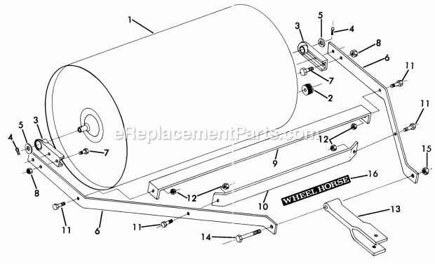 Toro 67-36RL01 (1976) 36-in. Roller Parts List for 36-in. Lawn Roller (Factory Order Number 67-36rl01) Diagram
