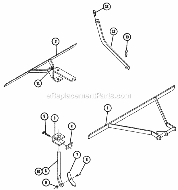 Toro 7-1722 (1974) Cultivator Parts List for 2 Section Cultivator 7-1722 Diagram