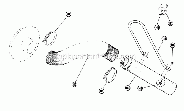 Toro 7-2612 (1973) 42-in. Lawn Vacuum Parts List for Hose Accessory Factory Order Number 7-2621 Optional Accessory for Model 7-2611 Lawn V Diagram