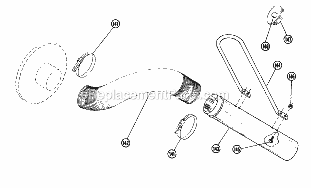 Toro 7-2612 (1974) 42-in. Lawn Vacuum Parts List for Hose Accessory Factory Order Number 7-2621 Optional Accessory for Model 7-2611 Lawn V Diagram