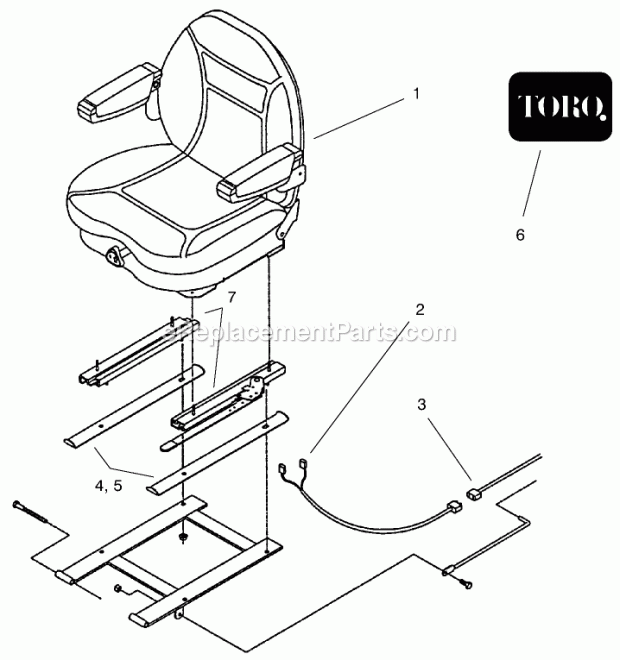 Toro 74210 Suspension Seat Kit Seat Suspension Assembly Diagram